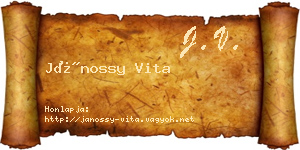Jánossy Vita névjegykártya